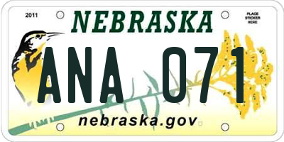 NE license plate ANA071