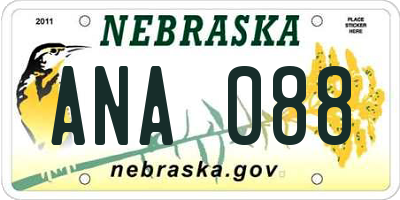 NE license plate ANA088