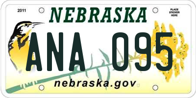 NE license plate ANA095