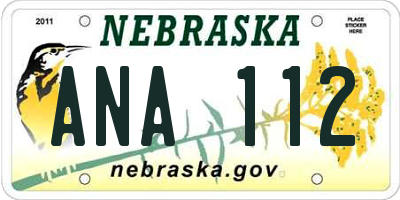 NE license plate ANA112