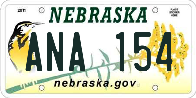 NE license plate ANA154