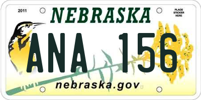 NE license plate ANA156
