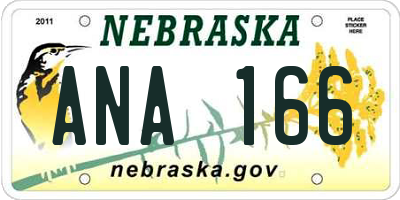 NE license plate ANA166