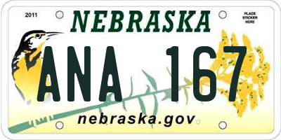 NE license plate ANA167