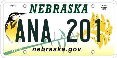NE license plate ANA201