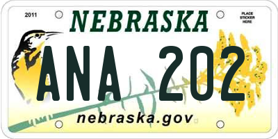NE license plate ANA202