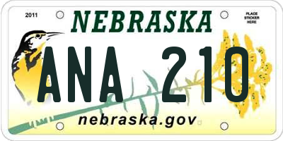 NE license plate ANA210