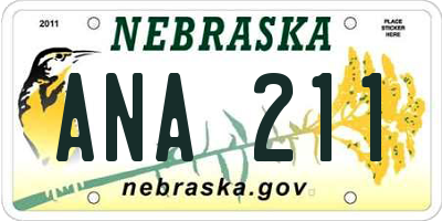 NE license plate ANA211