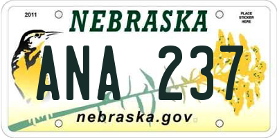 NE license plate ANA237