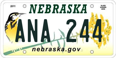 NE license plate ANA244