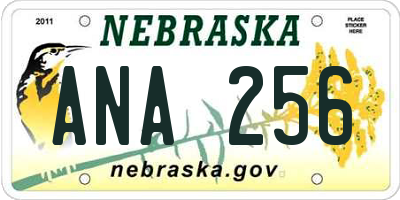 NE license plate ANA256