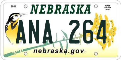 NE license plate ANA264