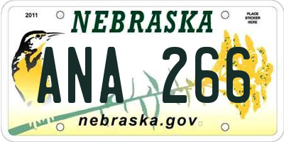 NE license plate ANA266