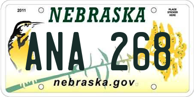 NE license plate ANA268