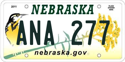 NE license plate ANA277