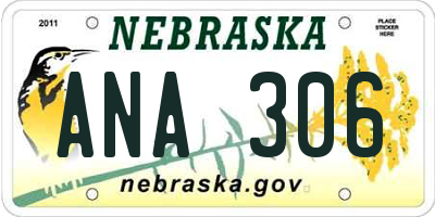 NE license plate ANA306