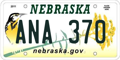 NE license plate ANA370