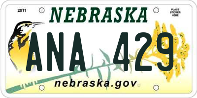 NE license plate ANA429