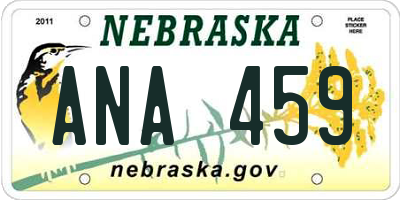 NE license plate ANA459
