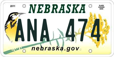 NE license plate ANA474