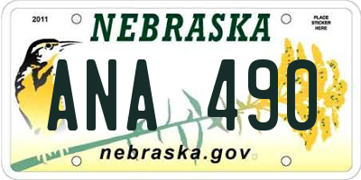 NE license plate ANA490