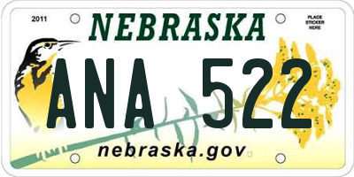 NE license plate ANA522