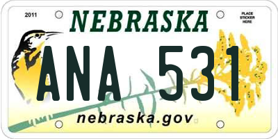 NE license plate ANA531