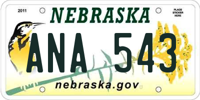 NE license plate ANA543