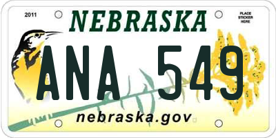 NE license plate ANA549