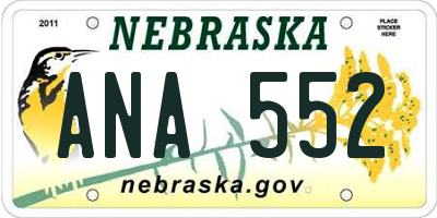 NE license plate ANA552