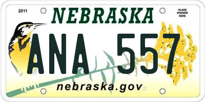 NE license plate ANA557