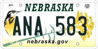 NE license plate ANA583