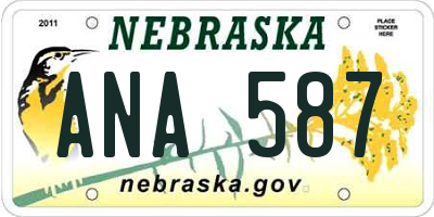 NE license plate ANA587