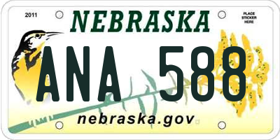 NE license plate ANA588