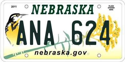 NE license plate ANA624