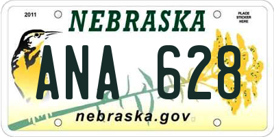 NE license plate ANA628