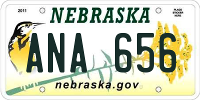 NE license plate ANA656