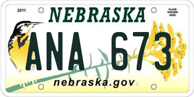 NE license plate ANA673