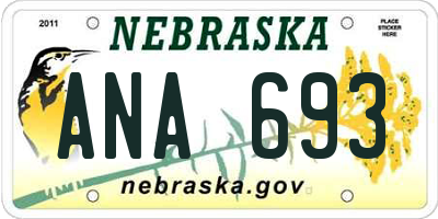 NE license plate ANA693
