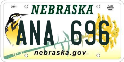 NE license plate ANA696