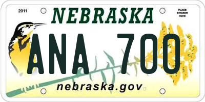 NE license plate ANA700