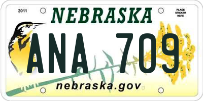 NE license plate ANA709