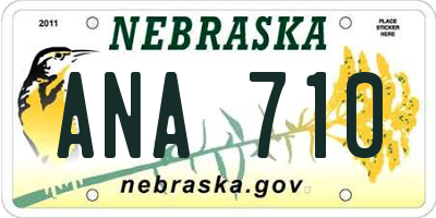 NE license plate ANA710
