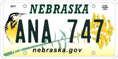 NE license plate ANA747