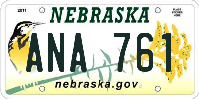 NE license plate ANA761