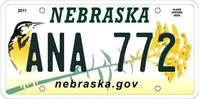 NE license plate ANA772