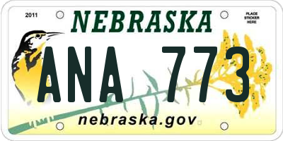 NE license plate ANA773