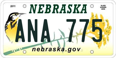 NE license plate ANA775