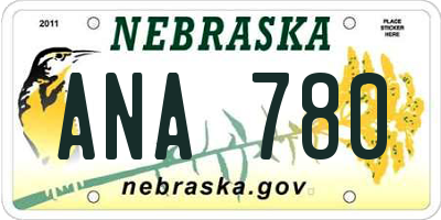 NE license plate ANA780