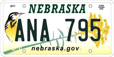 NE license plate ANA795